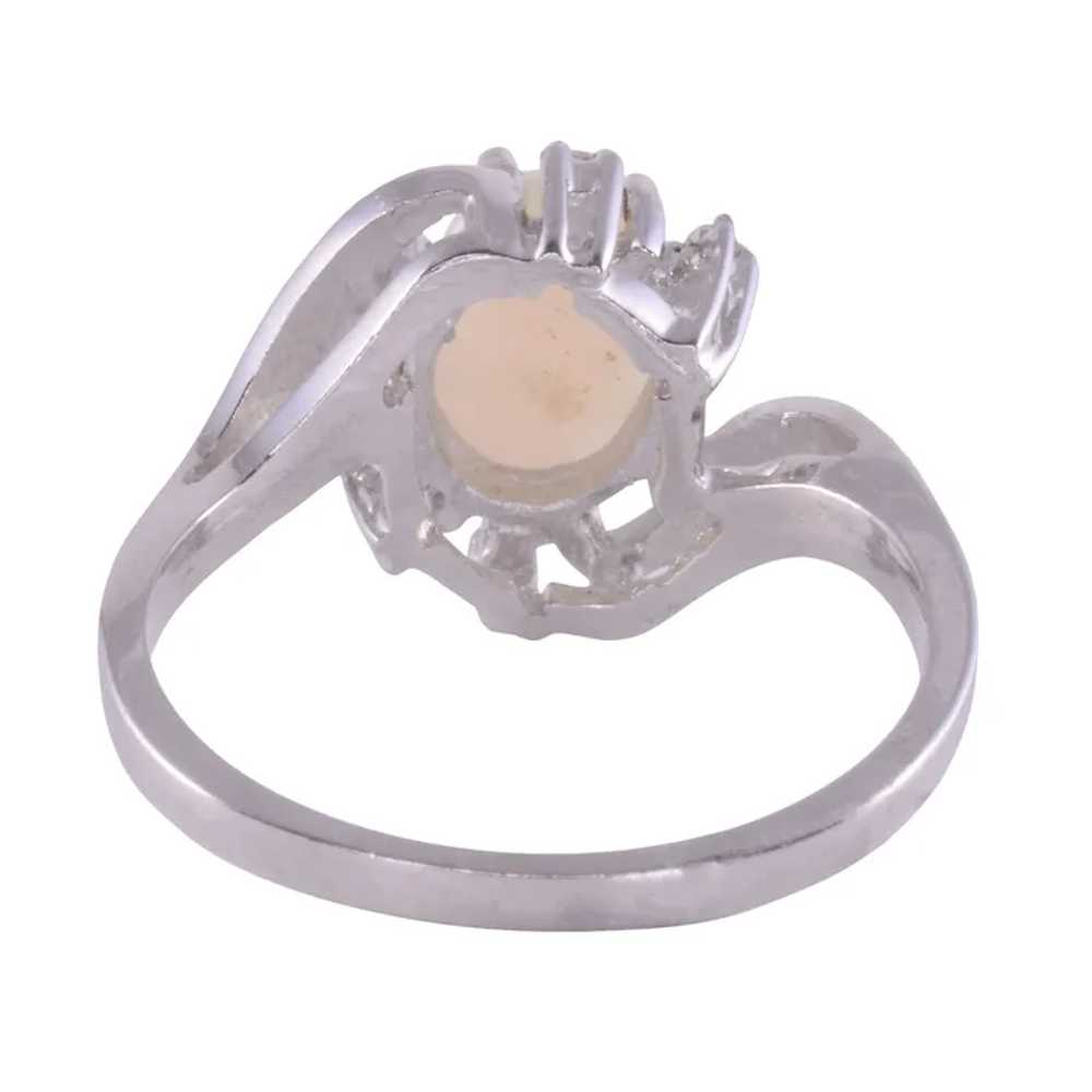 Opal & Diamond White Gold Ring - image 3