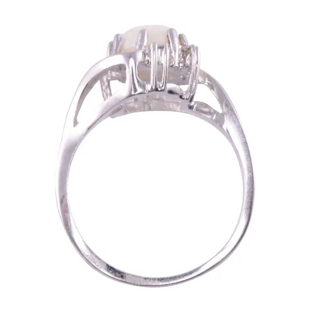 Opal & Diamond White Gold Ring - image 4