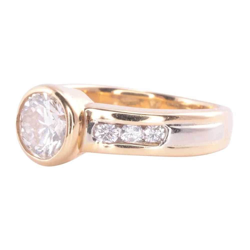 Bezel Set Diamond Engagement Ring - image 2