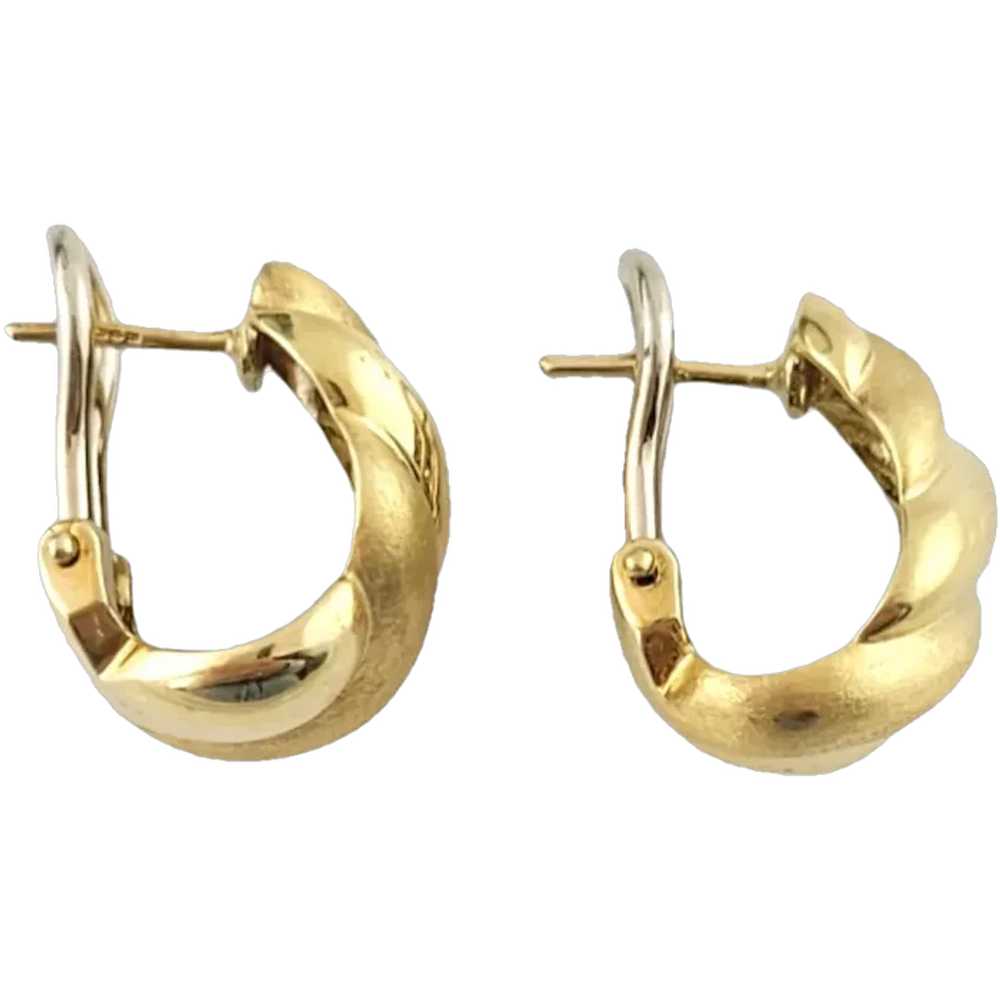 Vintage 14K Yellow Gold Twisted Cuff Earrings - image 1