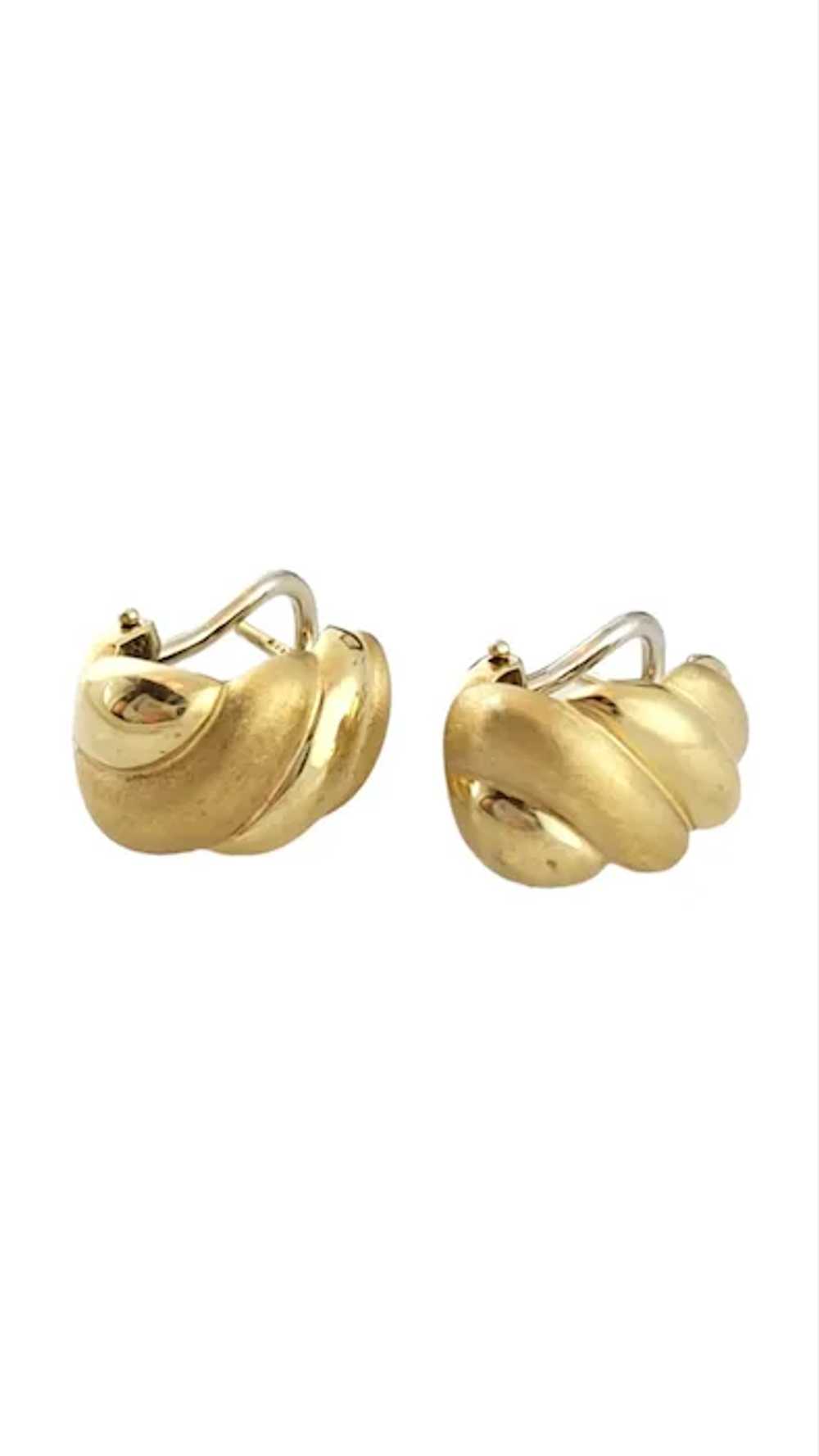 Vintage 14K Yellow Gold Twisted Cuff Earrings - image 2