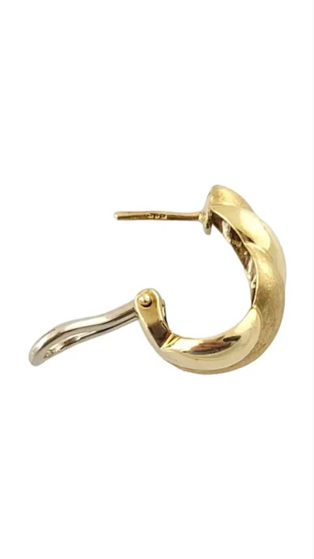 Vintage 14K Yellow Gold Twisted Cuff Earrings - image 3
