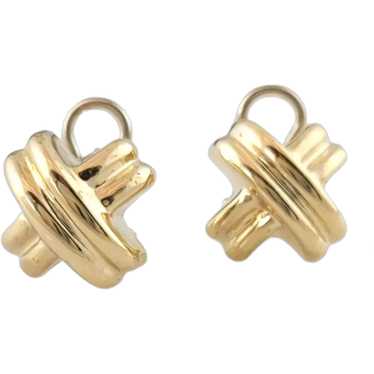 Vintage 14K Yellow Gold Knot X Earrings