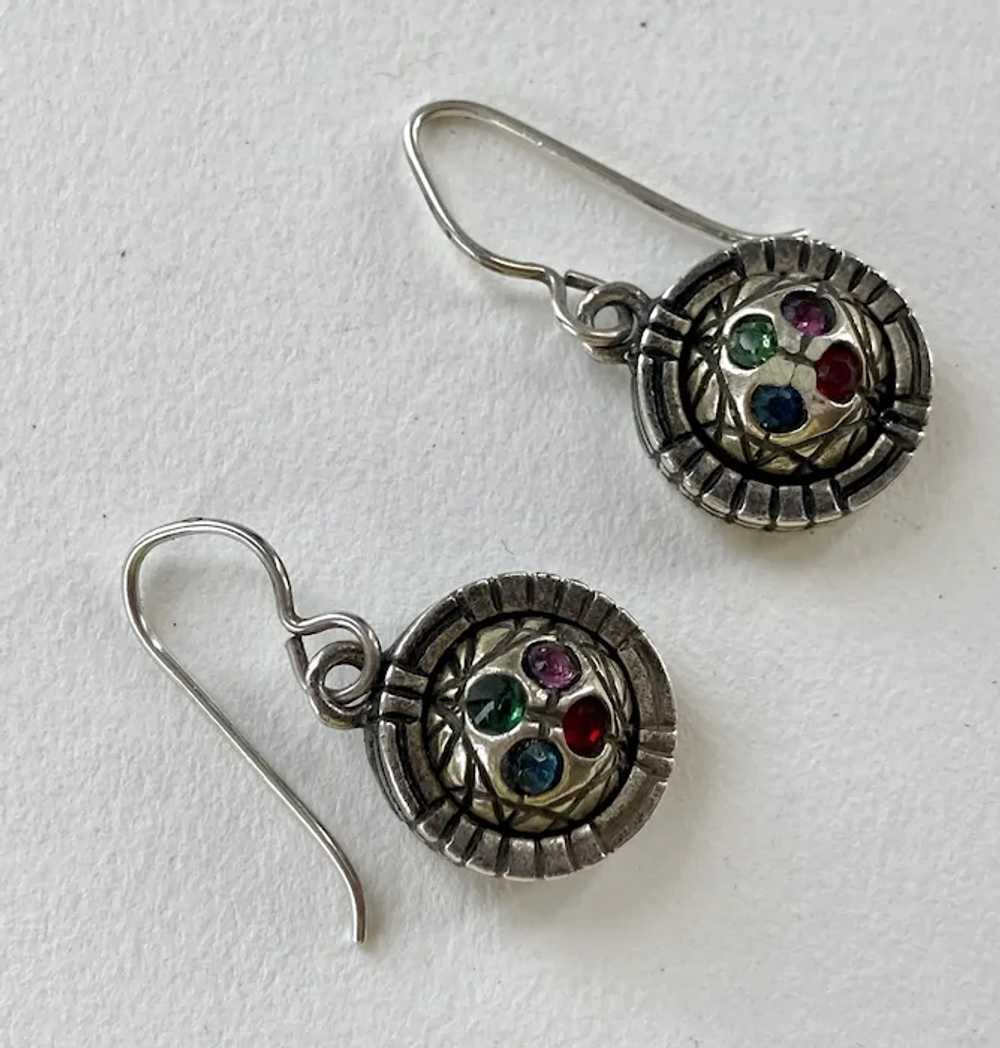 Patricia Locke Pierced Dangle Earrings With Rhine… - image 2