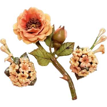 Exquisite Celluloid Floral Jewelry Set: Captivati… - image 1