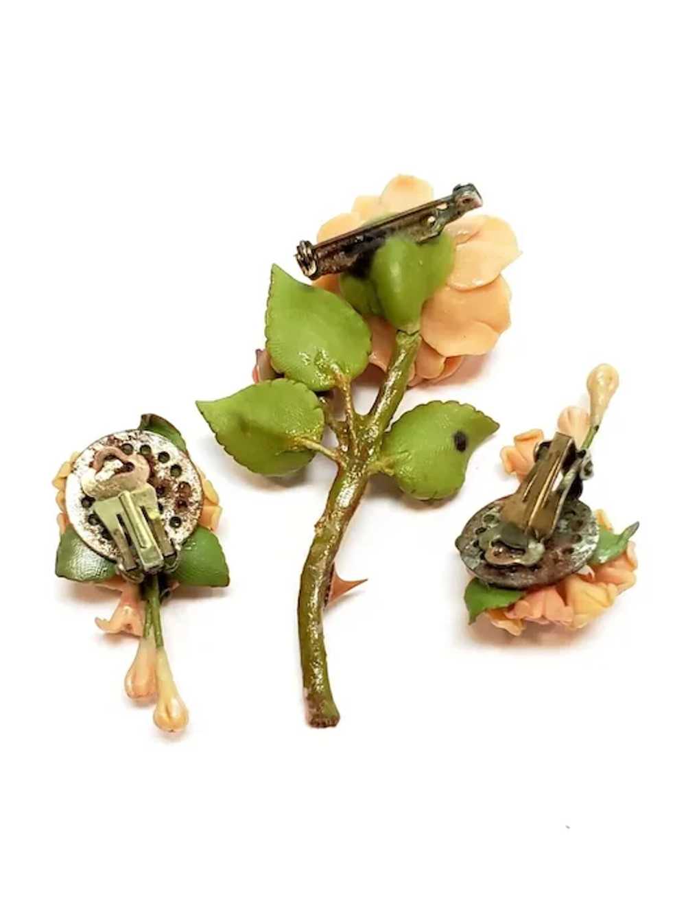 Exquisite Celluloid Floral Jewelry Set: Captivati… - image 4