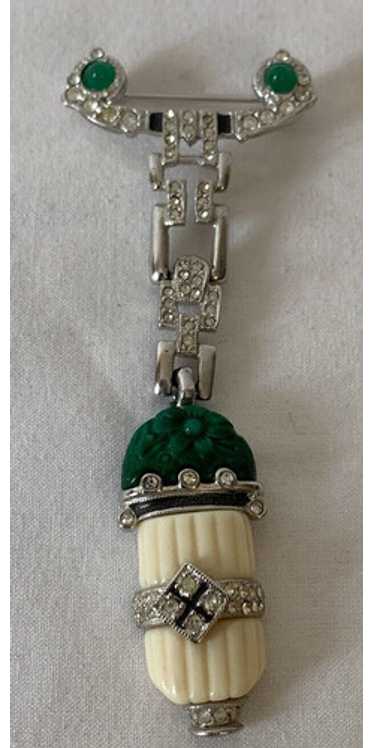 希少 ヴィンテージ（C）ART DECO/89TM シルバートーン ブローチ Vintage art deco 89 - Gem