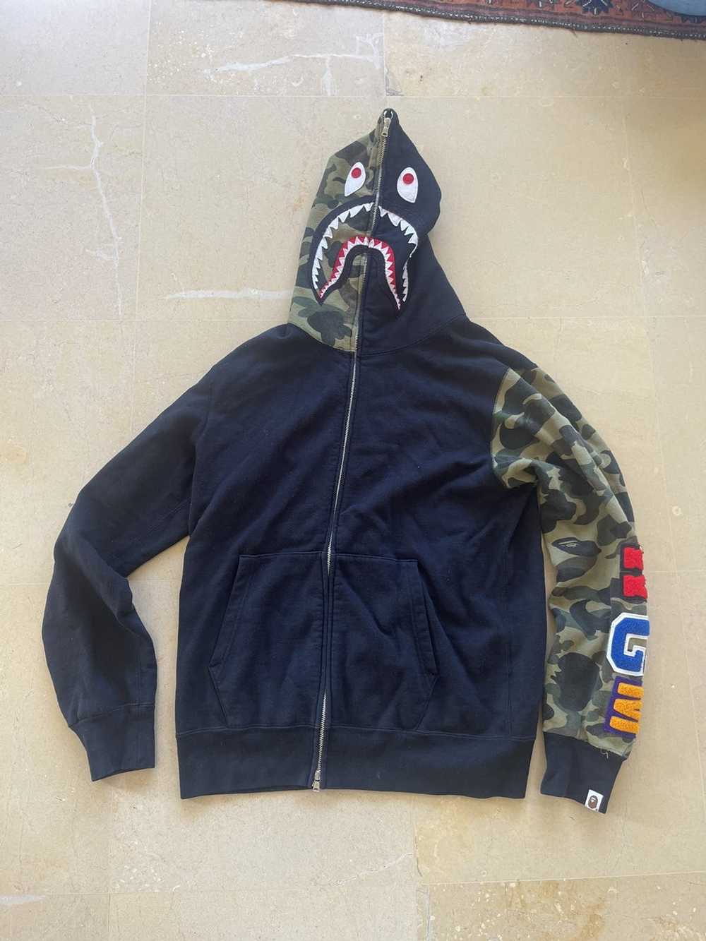 Bape Bathing Ape shark half camo full zip hoodie - image 3