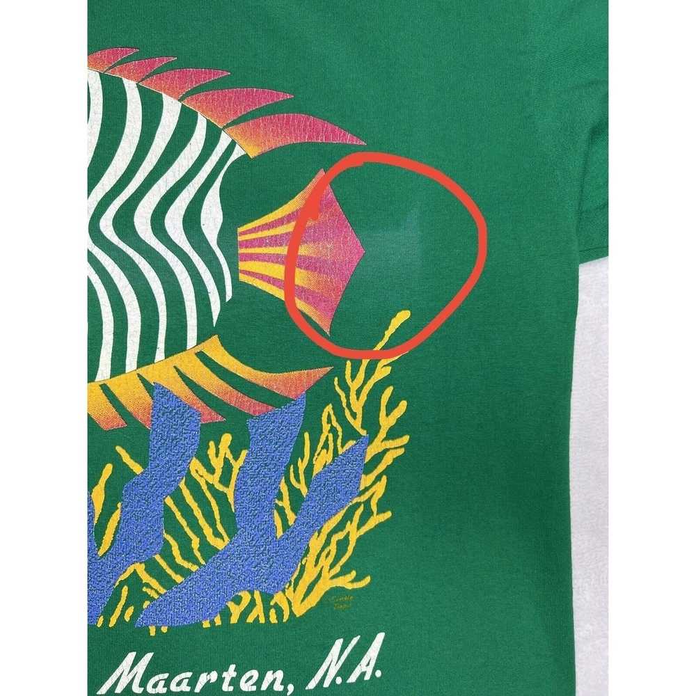 Vintage Vintage St Maarten Fish Tourist T-Shirt S… - image 4