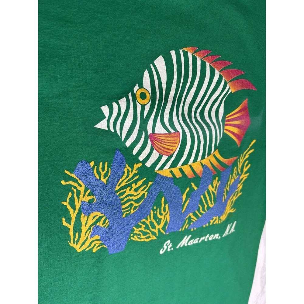 Vintage Vintage St Maarten Fish Tourist T-Shirt S… - image 6