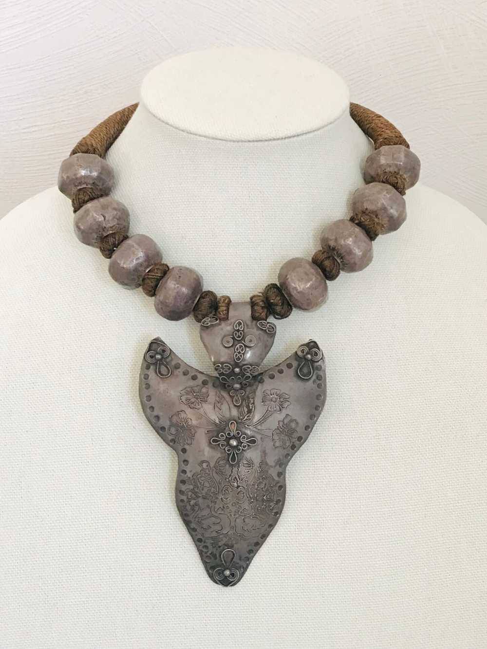 Massive Sterling Silver Hill Tribe Necklace - image 3