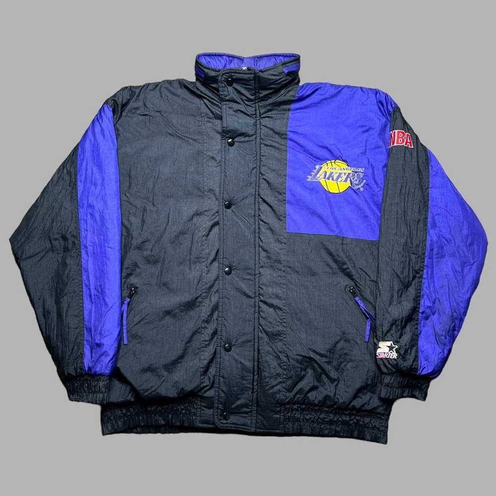 RARE Vintage 80s 90s STARTER NBA Authentics Los Angeles Lakers Warm Up  Jacket L