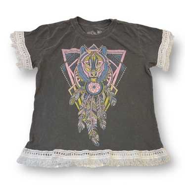 Affliction Affliction Feather Wolf Tee Shirt Size… - image 1