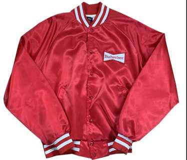 Vintage Red Satin Budweiser Jacket With Mysterious Si… - Gem