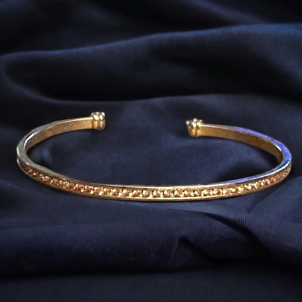 Other Gold tone paved crystal cuff bracelet - image 1