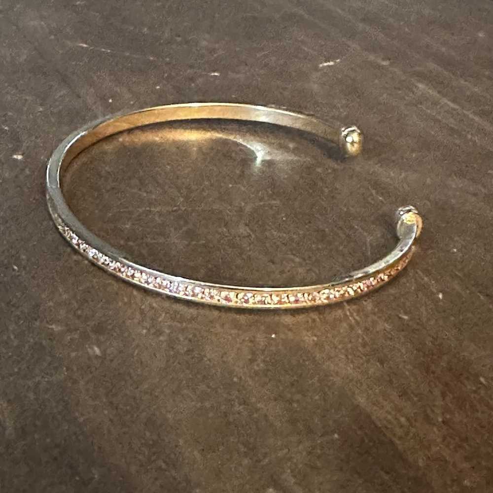 Other Gold tone paved crystal cuff bracelet - image 2