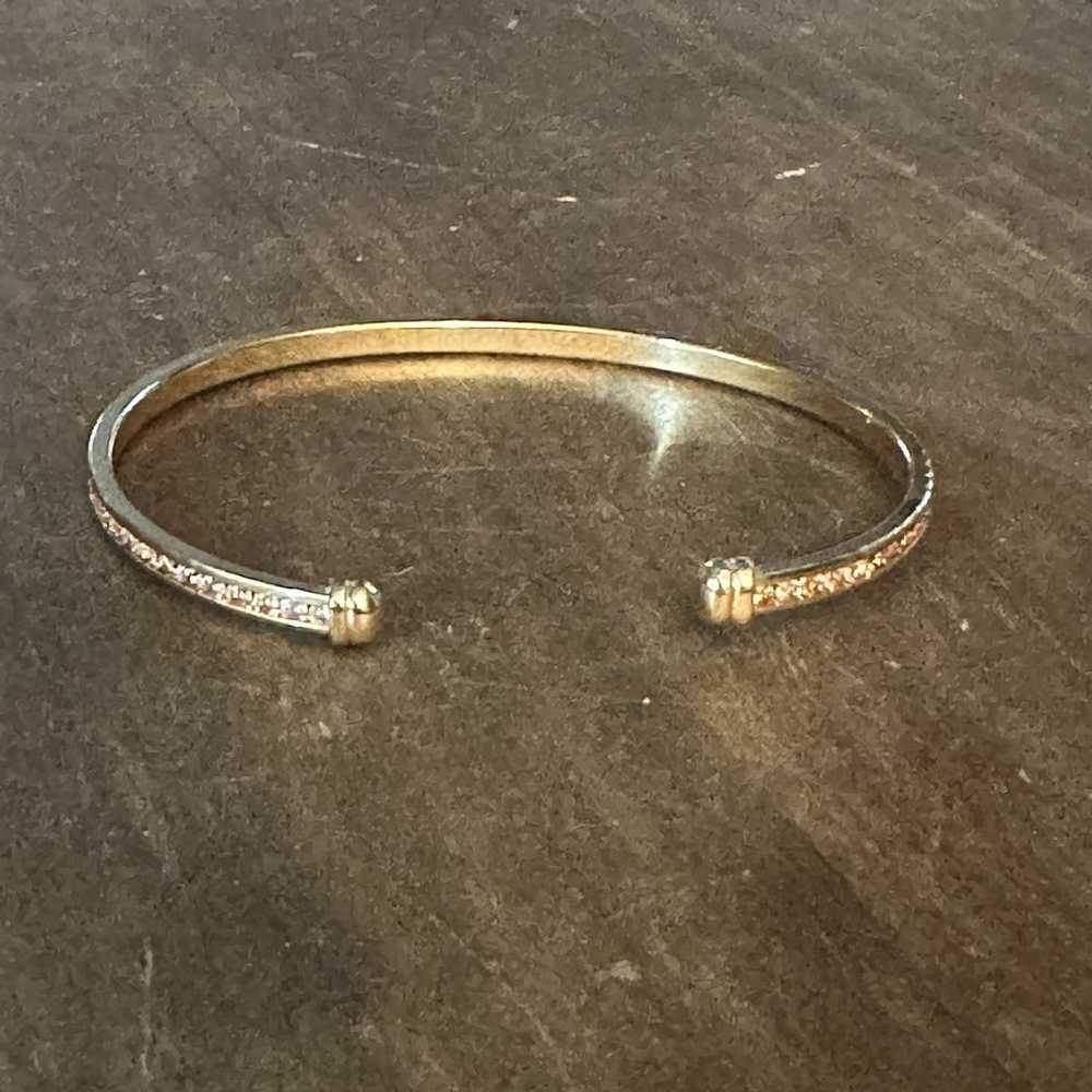 Other Gold tone paved crystal cuff bracelet - image 3