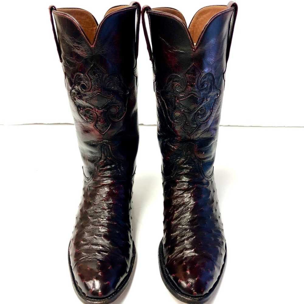 Lucchese Lucchese 1883 Black Cherry Full OSTRICH … - image 12