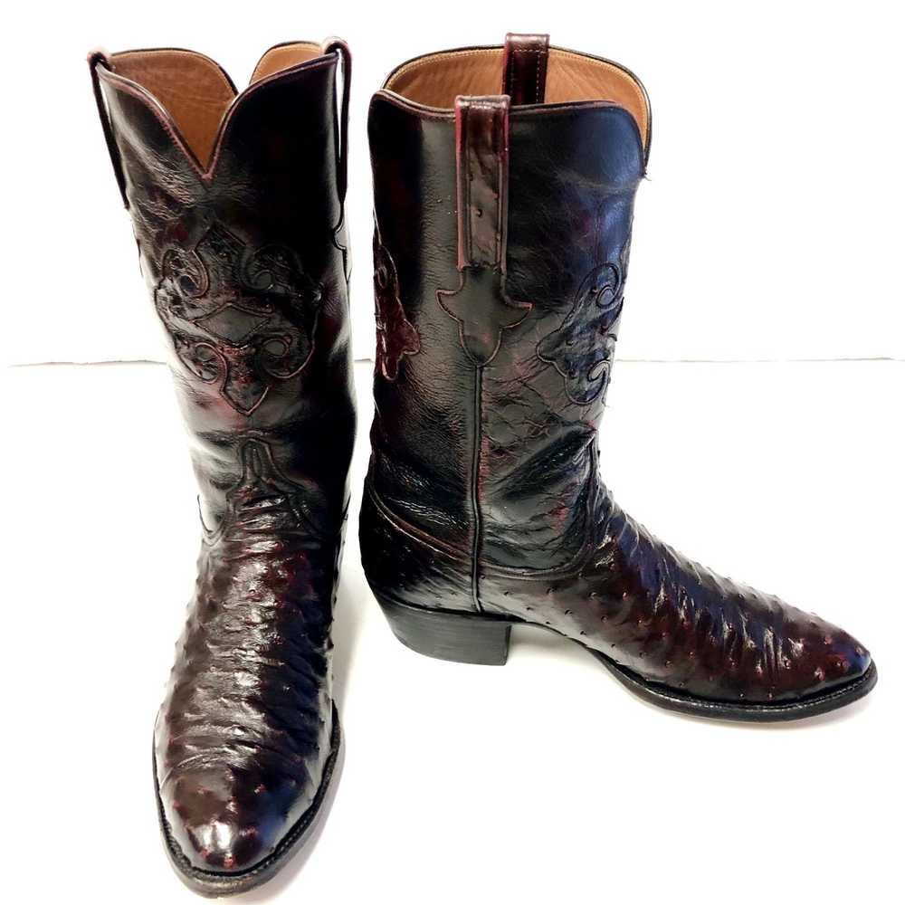 Lucchese Lucchese 1883 Black Cherry Full OSTRICH … - image 2