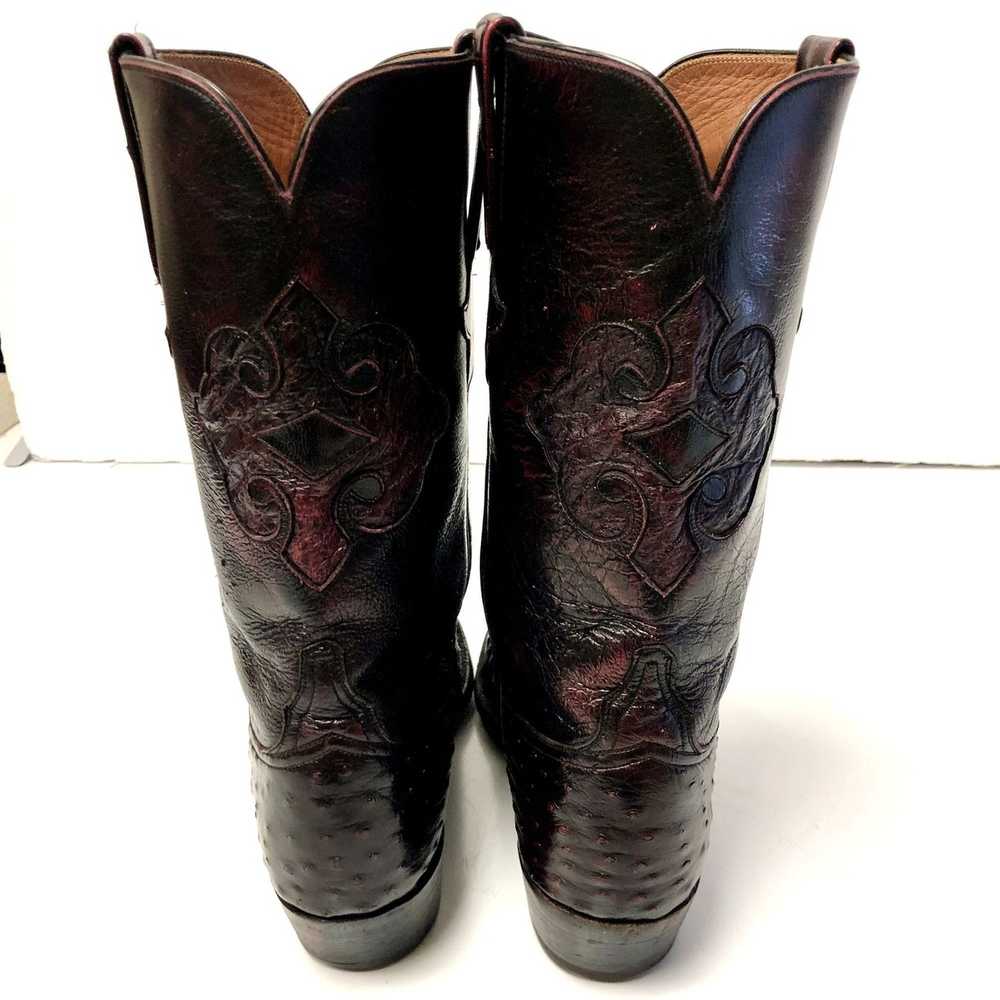 Lucchese Lucchese 1883 Black Cherry Full OSTRICH … - image 4