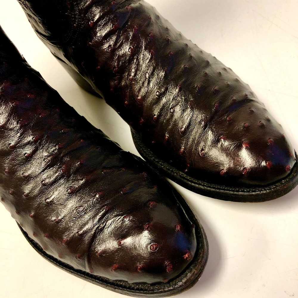 Lucchese Lucchese 1883 Black Cherry Full OSTRICH … - image 8