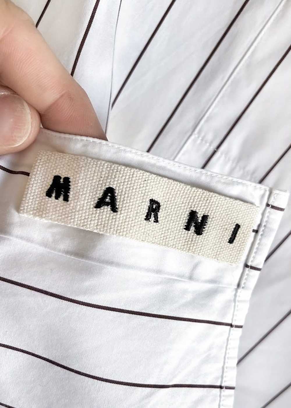 Marni Marni White Burgundy Striped Pocketed Butto… - image 6