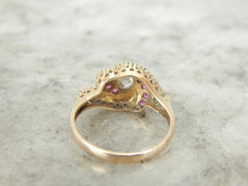 Antique Victorian Ruby and Marcasite Ring with Di… - image 3