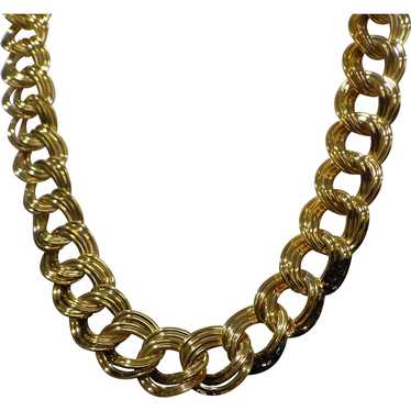 Signed Anne Klein Golden Chain Necklace, Vintage … - image 1
