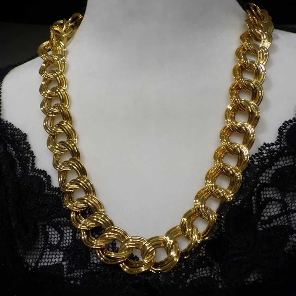 Signed Anne Klein Golden Chain Necklace, Vintage … - image 5