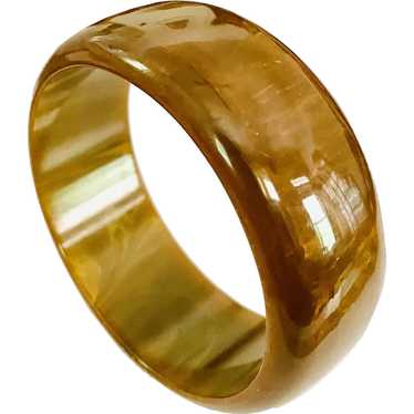 Greenish Brown Marbled Bakelite Bangle Bracelet