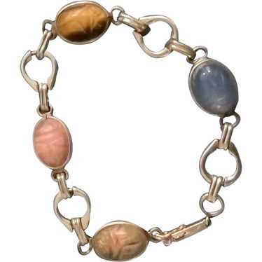 Genuine Stone Scarab Bracelet with 14K Clasp