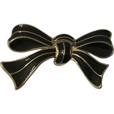 Black Enamel Bow Charm Bracelets