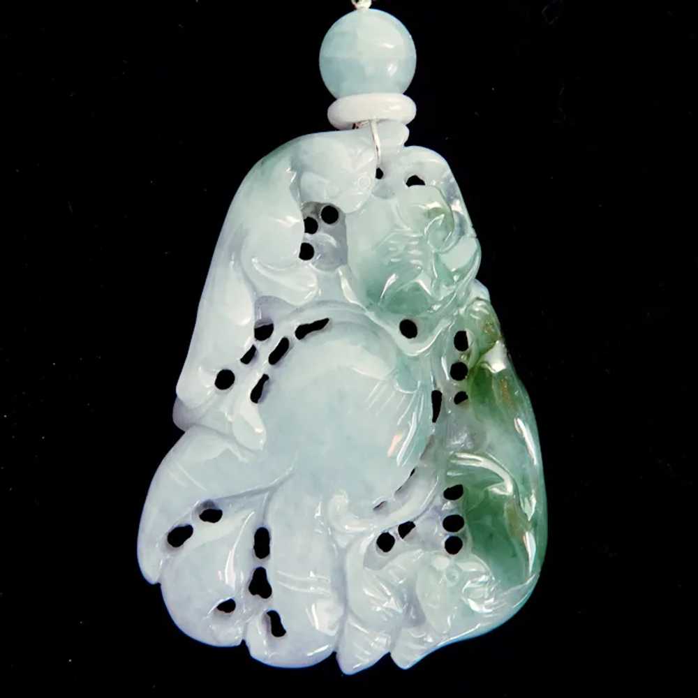 Hand Carved Chinese Translucent Green Jade Cats, … - image 7