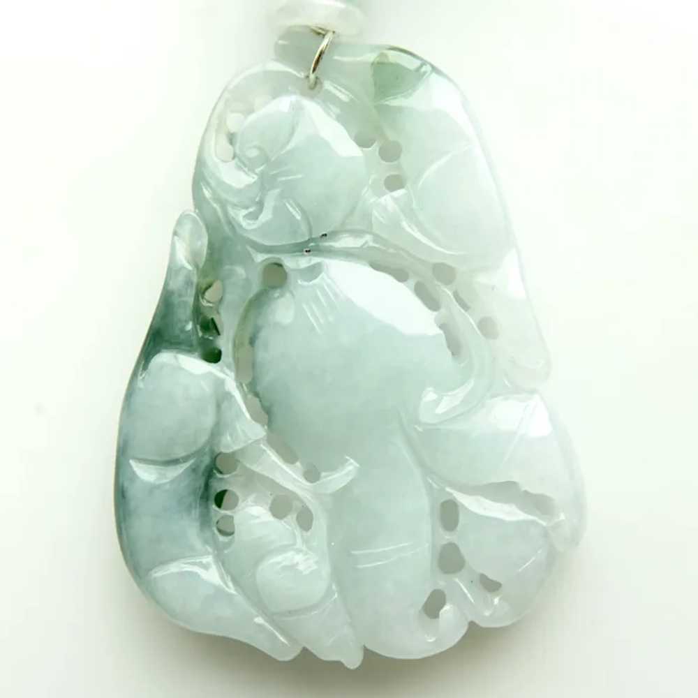 Hand Carved Chinese Translucent Green Jade Cats, … - image 8