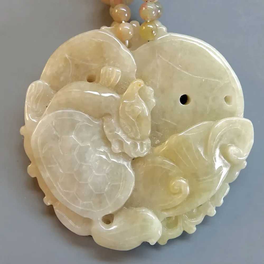 Hand carved Chinese Jade Kappa with Natural Jade … - image 2