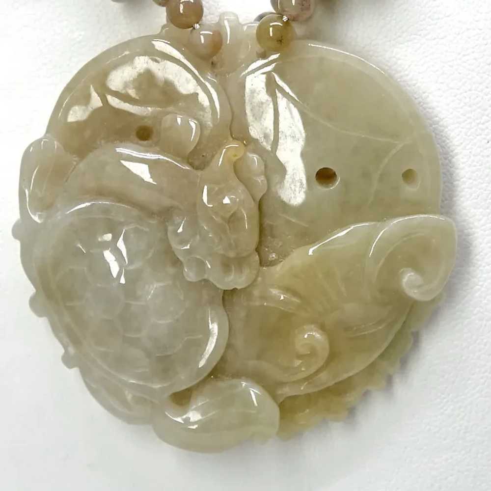 Hand carved Chinese Jade Kappa with Natural Jade … - image 4