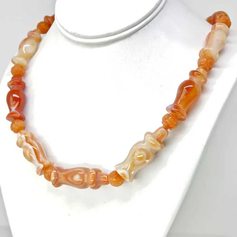 Unique Banded Orange Agate Necklace - image 4