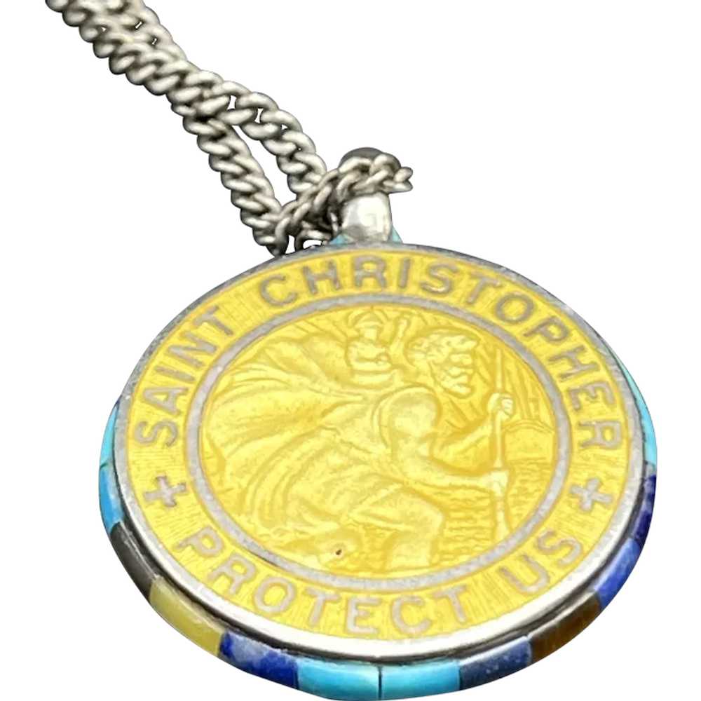 custom inlaid and enameled st christopher medal