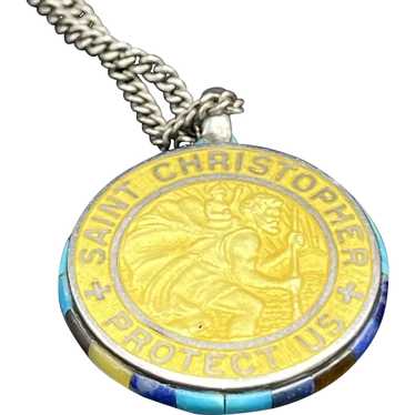 Buy Baja Billys Ocean Creations St. Christopher Surf Necklace, Large Pendant,  Silvertone with White Rim, 23 Inch Ball Chain at Amazon.in