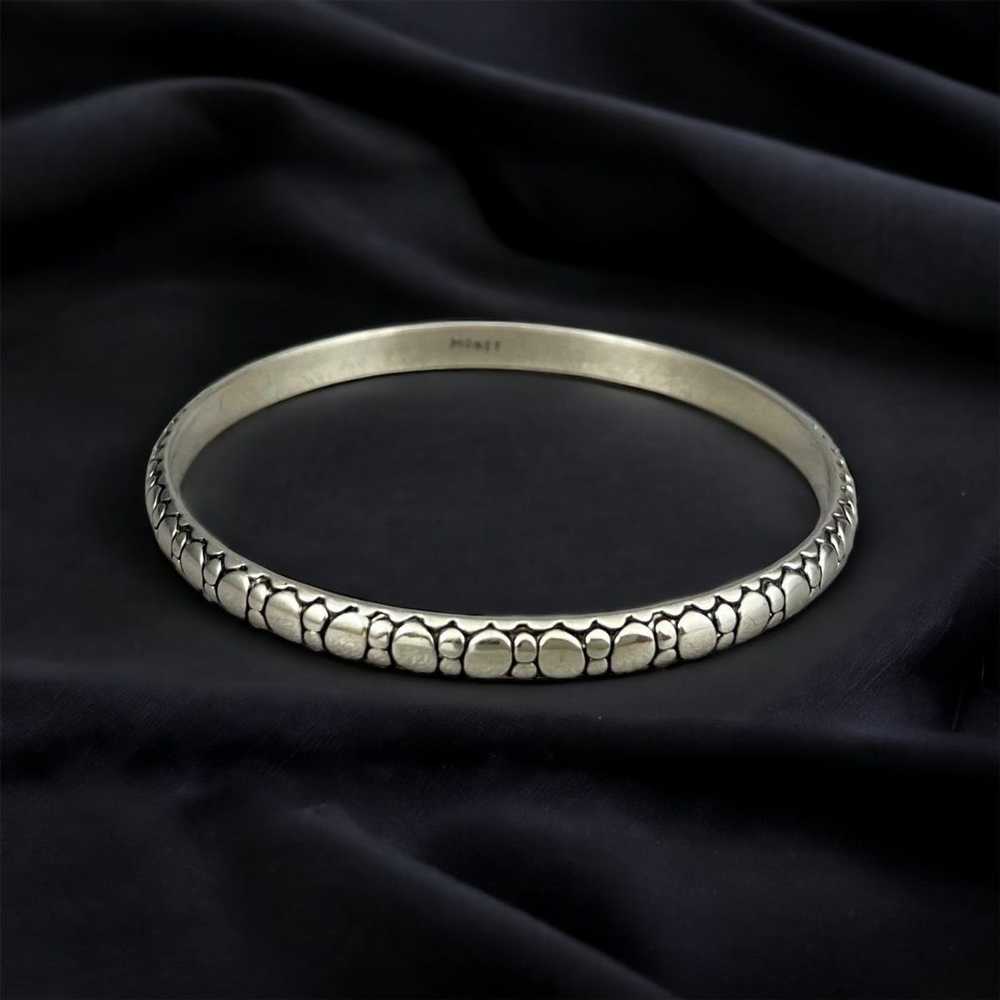 Monet Vintage Monet textured silver tone bangle b… - image 1