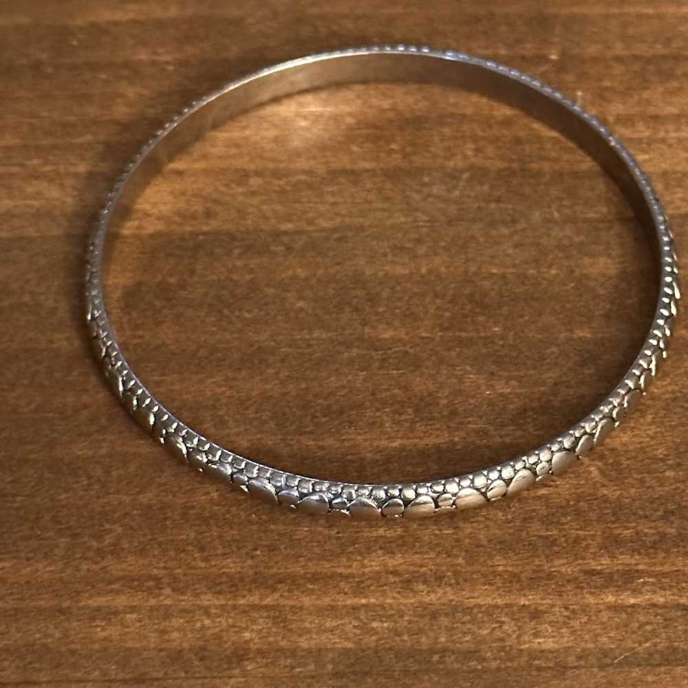 Monet Vintage Monet textured silver tone bangle b… - image 2