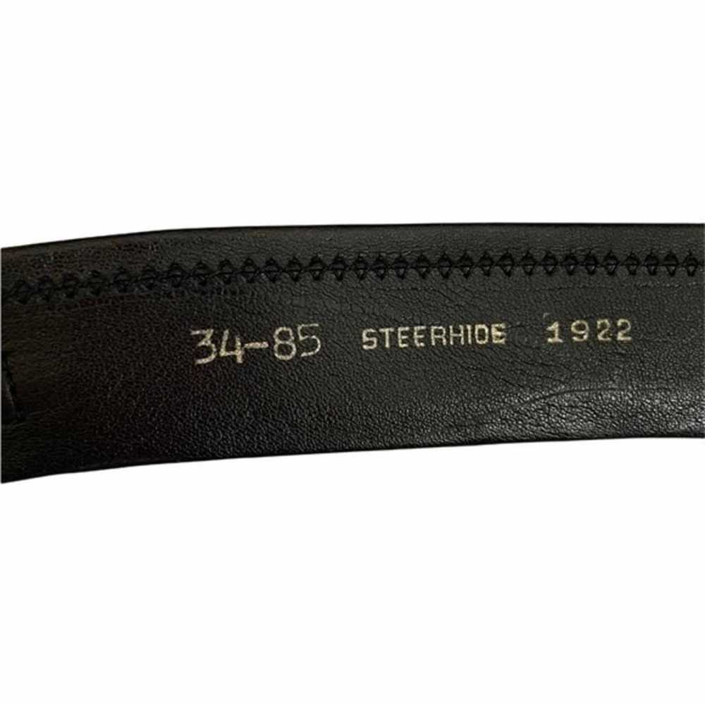 Vintage Vintage Black Steerhide Leather Money Belt - image 3