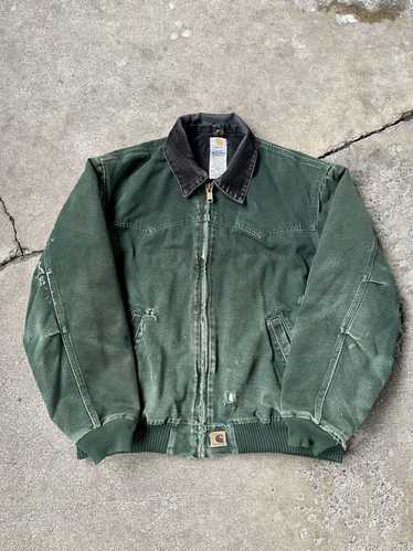 Carhartt Jacket Army Green Zip Up Work Chore Jacket in Oil Moss