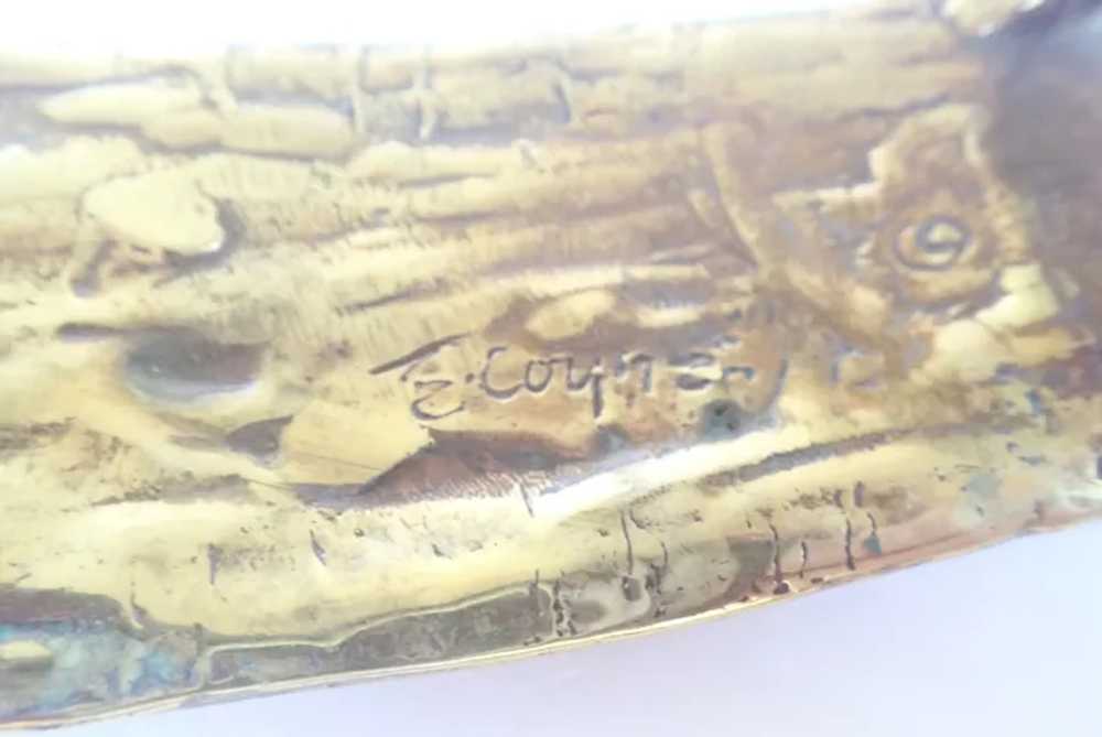 Designer Elaine Coyne 5 1/2" Brass Buckle Embelli… - image 4