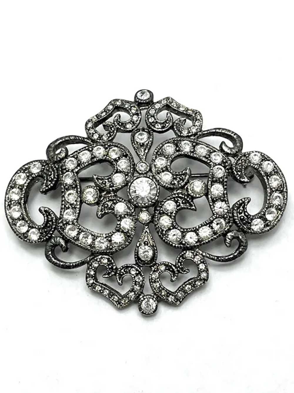 Vintage JBK Jacqueline B Kennedy Rhinestone Brooc… - image 3