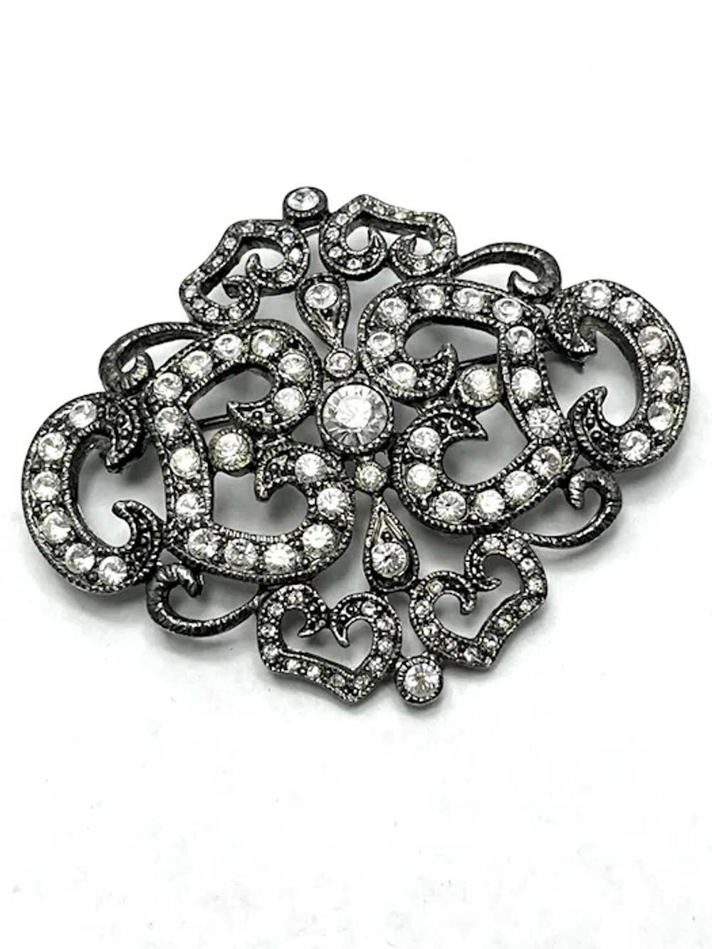 Vintage JBK Jacqueline B Kennedy Rhinestone Brooc… - image 4