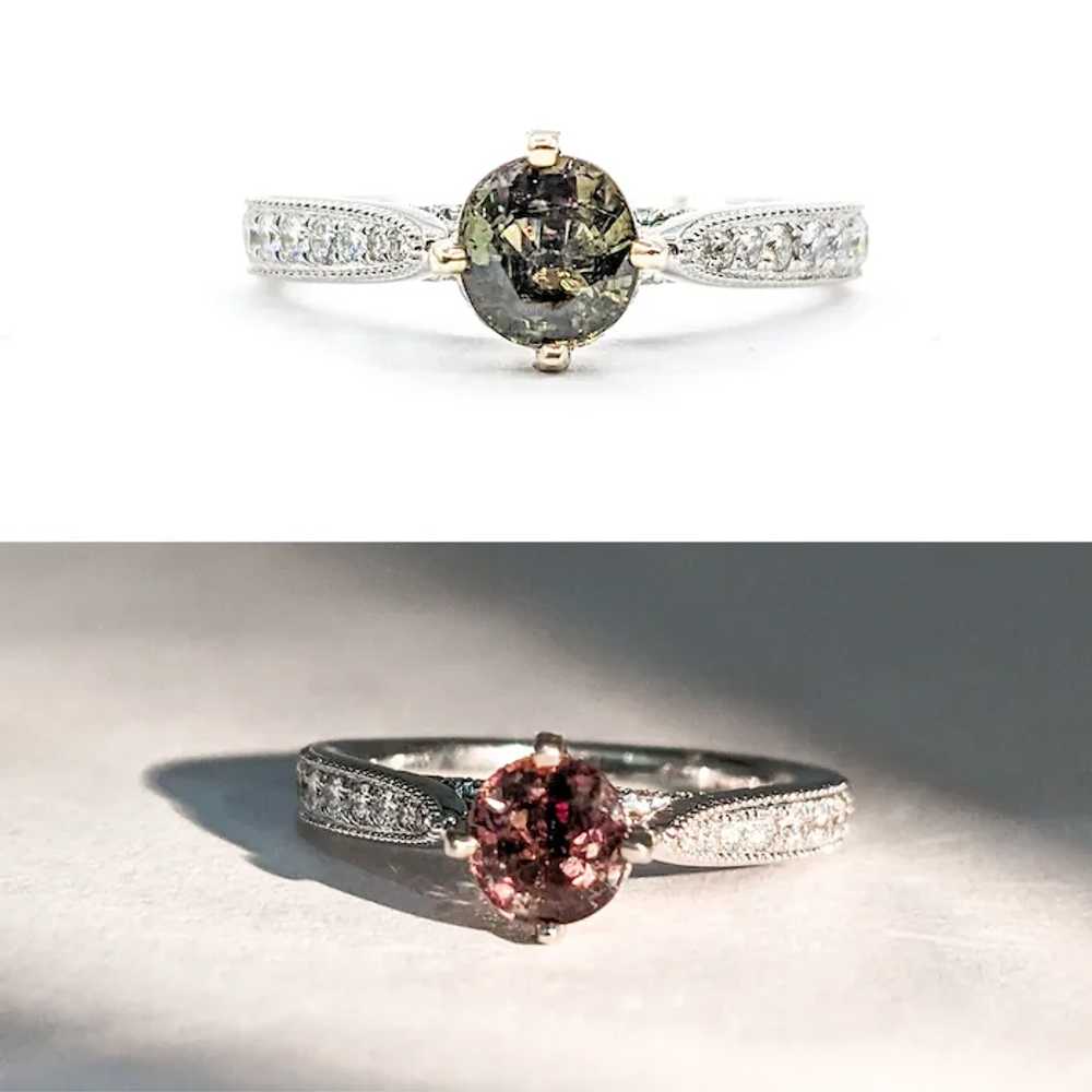 Natural Alexandrite & Diamond Fashion Ring - image 2