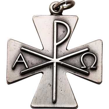 Sterling ALPHA & OMEGA Maltese Cross Pendant or L… - image 1
