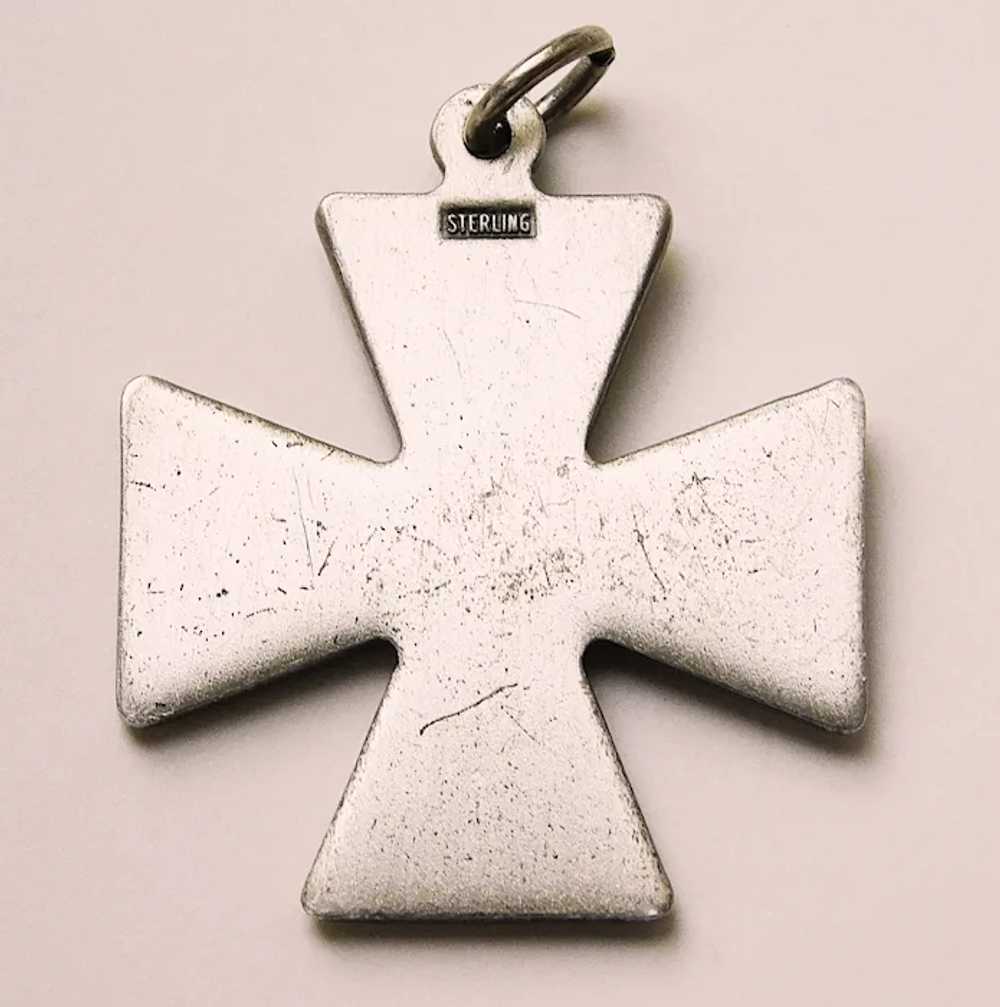Sterling ALPHA & OMEGA Maltese Cross Pendant or L… - image 2