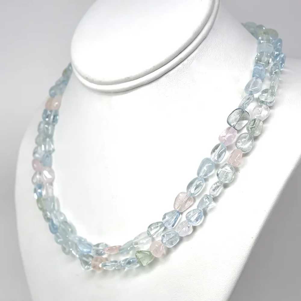 Gem Quality Multicolor Beryl Double Strand Neckla… - image 4